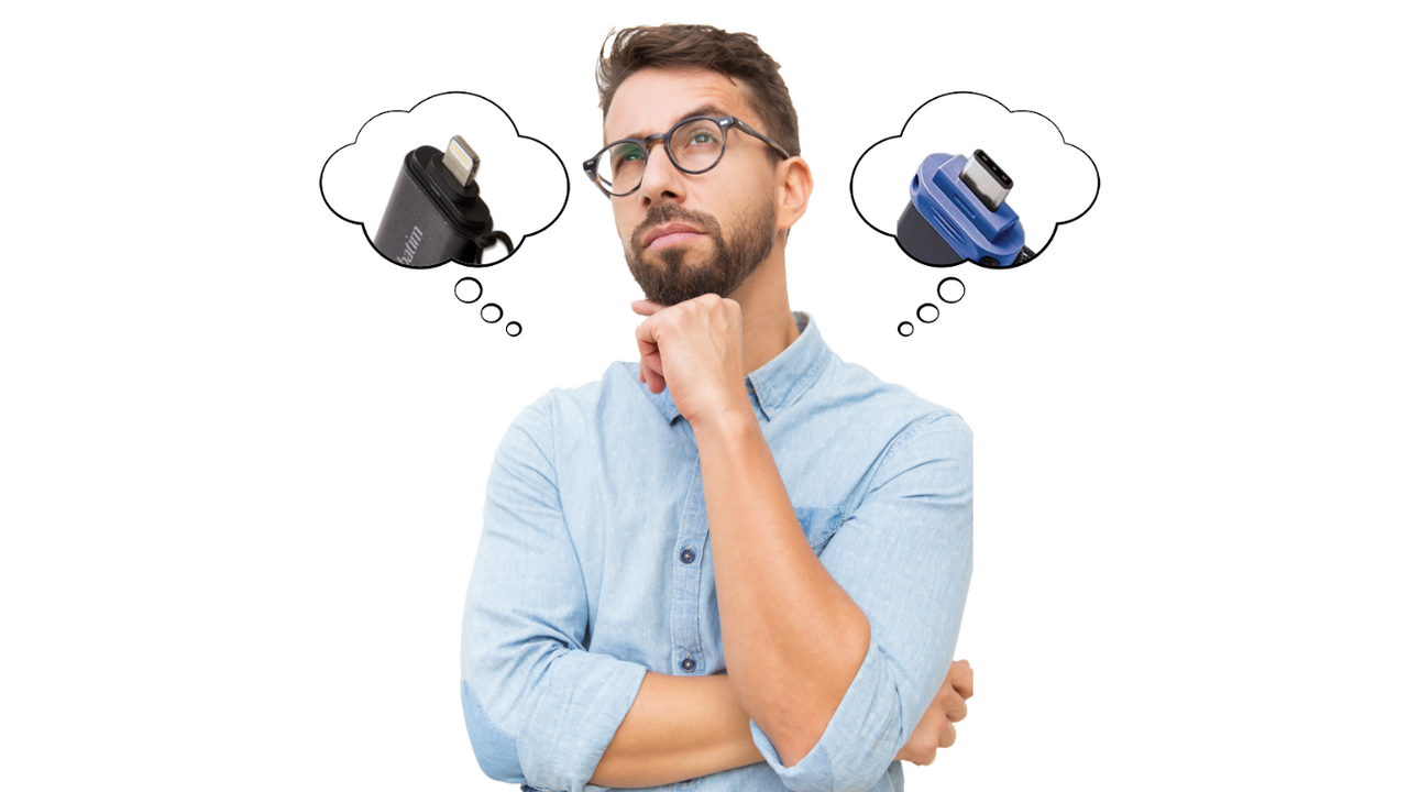 man holding chin while thinking about USB