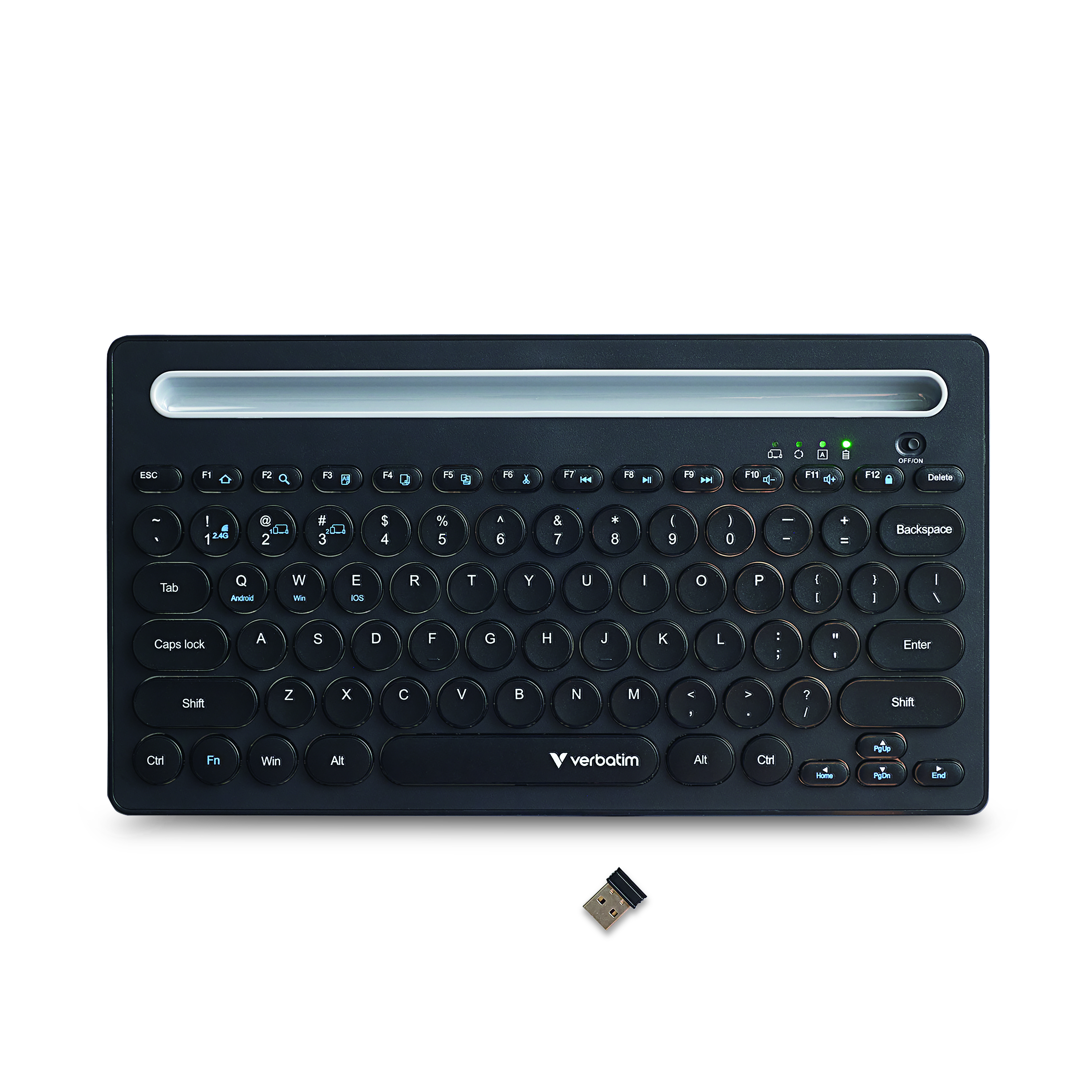 Slimline Compact Multi Device Keyboard Front Lightson Withusb