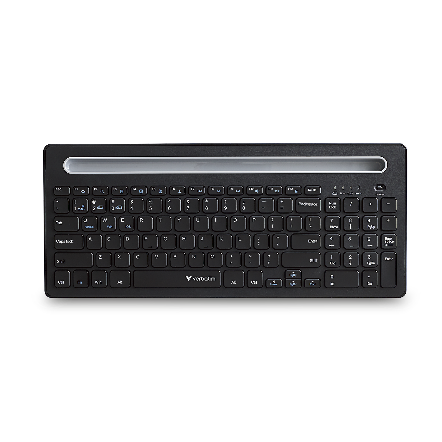 Slimline Full Size Multi Device Keyboard Front